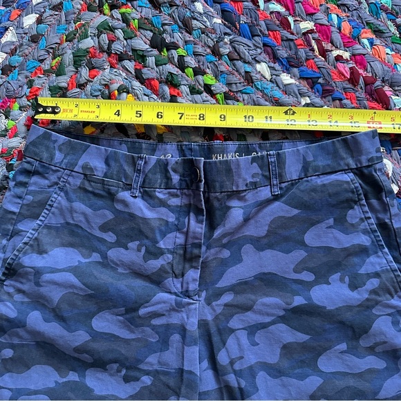 Khakis By Gap Blue Camouflage Boyfriend Roll-Up Shorts Women’s Size 8 Bermudas - Picture 14 of 16